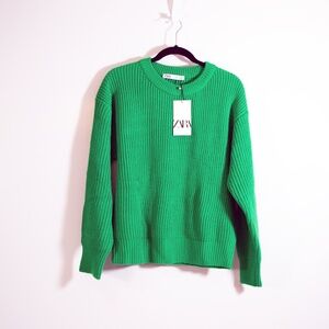 Zara Green Crew Neck Sweater